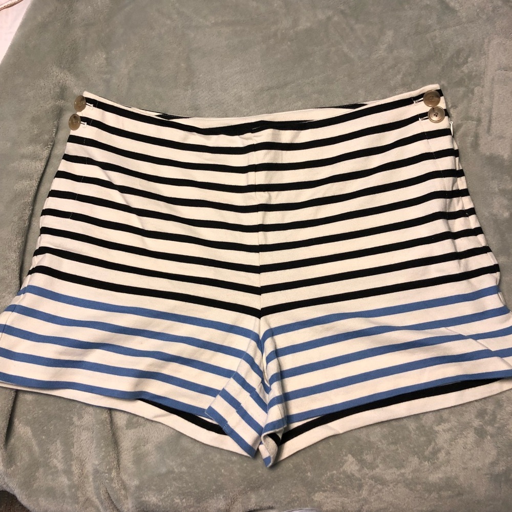 Ann Taylor Loft high waisted striped shorts